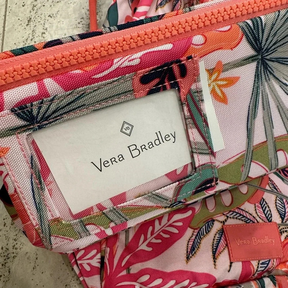 NWOT Vera Bradley Lunch Box and Draw String Backpack SET in Coral Pink Tropical main image 10